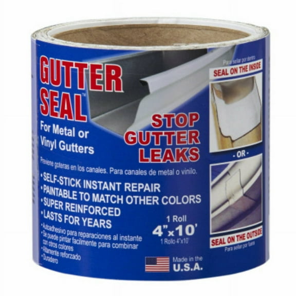 Gutter Seal GSL410 Stop Leaks Self-Stick Gutter Liner, 4" x 10' Roll, Each
