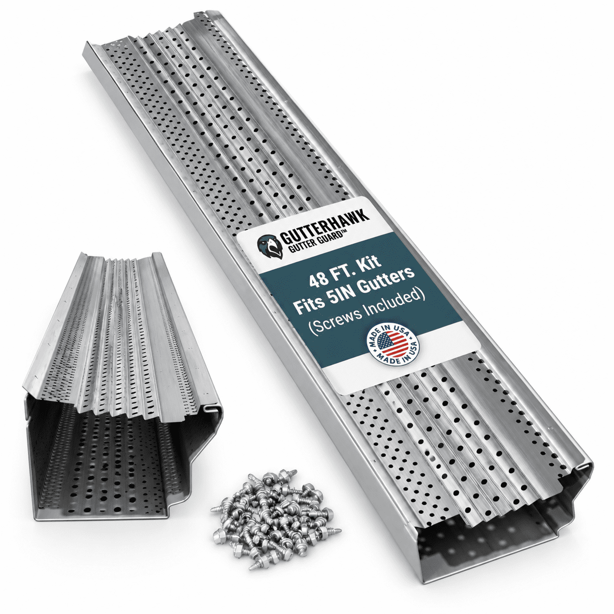 Gutterhawk Gutter Guard - 48 Ft. (nominal) Mill Finish All-aluminum Kit ...