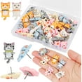 thumbnail image 1 of Guuyoo Colorful Cat Resin Push Pins, 30 Piece, 1 of 5