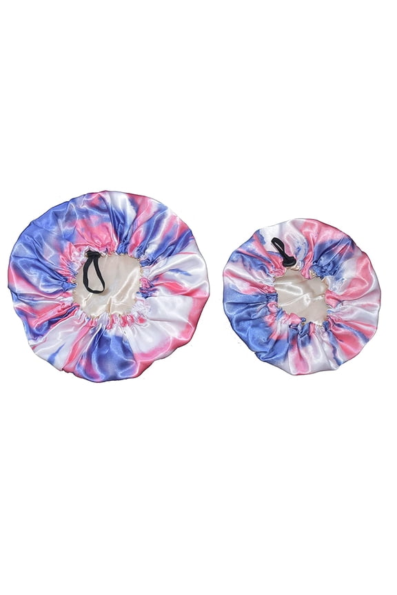 Silk Bonnet Double Layer Smooth Satin Protects All Hair Types Unisex Sleep Bonnet, Multicolor