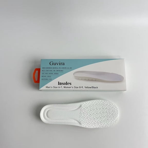 Guvira Insoles,Odor Control Summer Pure Cotton Terry Cloth Shoe Insoles,Absorbs Sweat & Controls Odor Ideal for Wear Without Socks,Barefoot Shoe Inserts