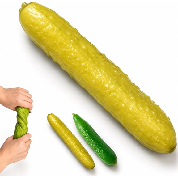 Guvpev 11" Pickle Squishy Toys - Giant Stretchy Pickle Squeeze Sensory Fidget Toys for Stress Relief, Huge Jumbo Sized Squishy Veggie Toys for Anxiety Relief & Party Favors Gifts
