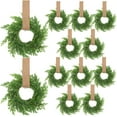 thumbnail image 1 of Guvpev 12 Pcs Mini Christmas Cabinet Wreaths 7.87 Inch with Ribbon, Farmhouse Wreath Decorations for Table Centerpiece, Chair Backs, Wall, Windows, Front Door Holiday Xmas Home Decor(Burlap Color), 1 of 7