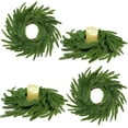 thumbnail image 1 of Guvpev 13.5 Inch Norfolk Pine Wreath Candle Rings, 4 Pcs Realistic Soft and Full Mini Christmas Wreath Table Centerpieces Candle Wreaths for Pillar Candles Cedar Small Wreaths for Cabinets, 1 of 6