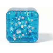 Guvpev 2.5 Squeeze Cube Squishy Toys, Blue Snowflakes Stress Cube with Embedded Charms, Sensory Squeeze Stress Ball for Anxiety Relief, Ultra-Soft Focus Tool for Adults, Unique Office Desk Decor