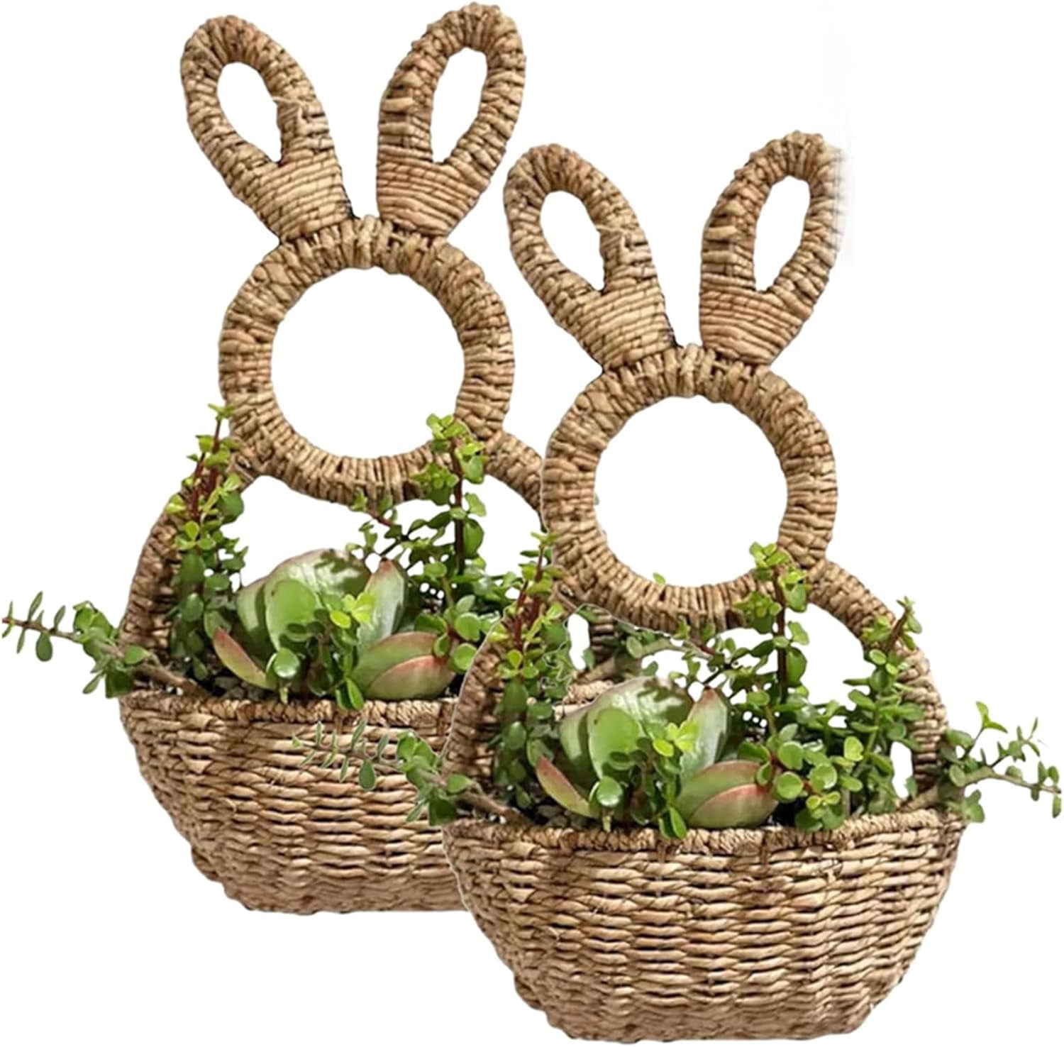 Walnut Ridge Rabbit Basket Guvpev 2-Pack Wicker Bunny Wall Hanging Baskets, 15.75