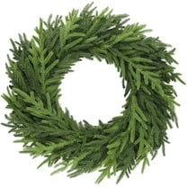 Guvpev 22" Artificial Norfolk Pine Wreath - Real Touch Pine Needles Christmas Wreaths for Front Door - Realistic Winter Pine Wreath - Green Faux Greenery Xmas Wreaths for Indoor Outdoor Home Decor