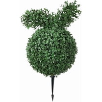 Guvpev 24'' Bunny Topiary Outdoor, Artificial Bunny-Shaped Topiary Tree Pot, UV-Resistant Fake Easter Rabbit Topiary Plant, Easter Bunny Topiary Front Porch Garden Decor, Indoor/Outdoor Spring Decor