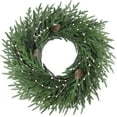 thumbnail image 1 of Guvpev 24" Christmas Norfolk Pine Wreath, Christmas Wreaths for Front Door, Realistic Winter Pine Wreath with Pine Cones & Berries for Wall, Window, Mantel, Porches, Indoor Outdoor Xmas Decor, 1 of 12