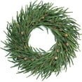 thumbnail image 1 of Guvpev 24" Norfolk Pine Christmas Wreaths for Front Door, Real Touch Greenery Pine Wreath with Red Berries, Artificial Xmas Door Wreath for Walls Windows Porches Farmhouse Indoor Outdoor Home Decor, 1 of 15