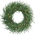 thumbnail image 1 of Guvpev 24" Norfolk Pine Christmas Wreaths for Front Door, Real Touch Greenery Pine Wreath with White Berries, Artificial Xmas Door Wreath for Walls Windows Porches Farmhouse Indoor Outdoor Home Decor, 1 of 16