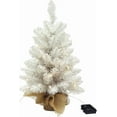 thumbnail image 1 of Guvpev 24" Small Christmas Tree with Lights, Holiday Artificial Flocked Mini Christmas Tree Decorations with 50 Warm White LED Lights and Cloth Bag, Indoor Home Office Evergreen Tabletop Decor, 1 of 14