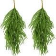 thumbnail image 1 of Guvpev 2Pcs Artificial Christmas Teardrop Swags, 28" Faux Pine Needles Teardrop Door Swag, Christmas Norfolk Pine Greenery Teardrop Wreath for Mantel Fireplace Table Xmas Holiday Indoor Outdoor Decor, 1 of 13