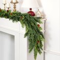 thumbnail image 1 of Guvpev 2Pcs Christmas Garland, 6FT Artificial Cedar Garland, Realistic Cypress Pine Needle Greenery Garland with Pinecone for Mantel Table Railing Fireplace Indoor & Outdoor Christmas Decorations, 1 of 8