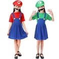 thumbnail image 1 of Guvpev 2Pcs Super Bros Halloween Costumes, Super Brothers Deluxe Fancy Dress Costume, Classic Video Game Characters Cosplay Costume with Dress up Accessories, Halloween Party Cosplay Suits Gifts, 1 of 10