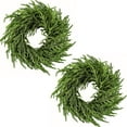 thumbnail image 1 of Guvpev 2Pcs Norfolk Pine Wreath for Front Door, 24" Real Touch Norfolk Pine Christmas Wreaths, Artificial Green Wreath Greenery Realistic Wreath Holiday Decorations for Walls, Windows, Home Decor, 1 of 12