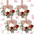 thumbnail image 1 of Guvpev 4 Pcs 9" Mini Valentine Wreath for Front Door Artificial Red Rose Faux Kitchen Cabinet Wreaths Small Valentine Decor for Front Door Farmhouse Porch Wall Window Decor(Red Rose Style), 1 of 13