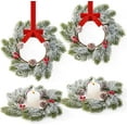 thumbnail image 1 of Guvpev 4 Pcs Small Mini Christmas Wreaths for Kitchen Cabinets, Frosted Cedar Christmas Candle Rings Wreath for Pillars Kitchen Cabinet Windows Centerpieces Table Decorations, 1 of 6