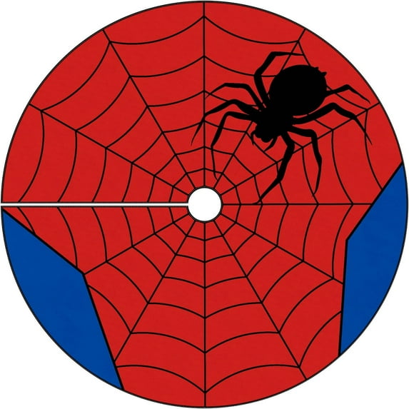 Guvpev 48 Inch Christmas Spider Web Tree Skirt Red Snowflake Merry Christmas Xmas Spider Web Blue Red Xmas Decorations Tree Skirts Mat for Holiday Xmas Party Decorations Christmas Tree Decorations