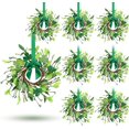 thumbnail image 1 of Guvpev 4PCS St.Patrick's Day Shamrocks Candle Wreath Artificial Clover Rings Wreath Lucky Irish Kitchen Cabinet Wreaths Pillars Candle Wreaths for Front Door Porch Wall Window Decoration, 1 of 8