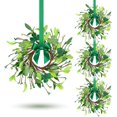 thumbnail image 1 of Guvpev 4PCS St.Patrick's Day Shamrocks Candle Wreath Artificial Clover Rings Wreath Lucky Irish Kitchen Cabinet Wreaths Pillars Candle Wreaths for Front Door Porch Wall Window Decoration, 1 of 10