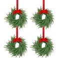 thumbnail image 1 of Guvpev 4Pack Christmas Norfolk Pine Wreaths - 7.8" Mini Wreaths for Kitchen Cabinets with Bow Ribbon, Real Touch Norfolk Pine Decorative Hanging Greenery Wreath for Xmas Window Door Farmhouse Decor, 1 of 8