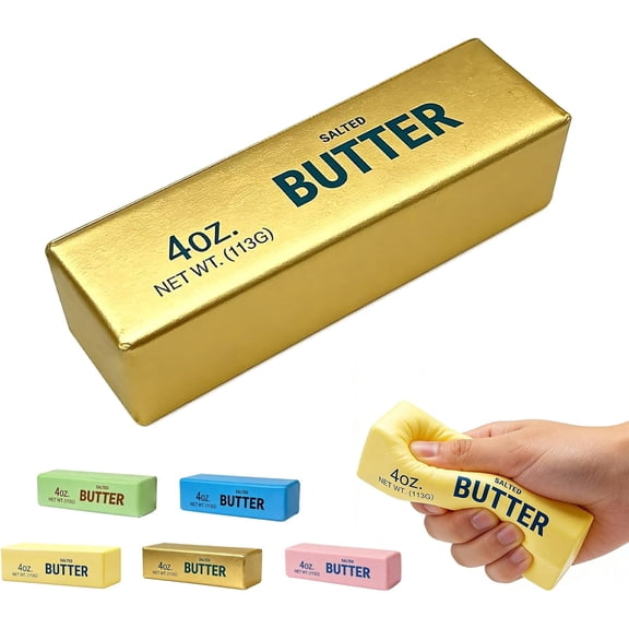 Guvpev 5.3" Butter Squishy, Ultra-Soft Slow Rising Butter Stick Stress Relief Ball, Super Stretchy Sensory Fidget for Anxiety Calming, Unique Office Desk Accessory & Birthday Gift