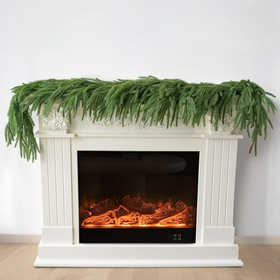 Guvpev 5FT Artificial Norfolk Pine Christmas Garland - Realistic Green Faux Greenery Garland for Christmas, Table Centerpiece, Fireplace, Mantel, Window, Stairs, Indoor Outdoor Holiday Decor