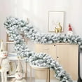 thumbnail image 1 of Guvpev 5FT Christmas Snow Flocked Cedar Garland, Artificial Winter Frosted Garlands, Flocked Spruce Garland for Mantel, Stairs, Fireplaces, Walls, Tree, Front Porch, Wedding, Xmas Party Decor, 1 of 8