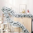 thumbnail image 1 of Guvpev 6FT Christmas Snow Flocked Cedar Garland, Artificial Winter Frosted Garlands, Flocked Spruce Garland for Mantel, Stairs, Fireplaces, Walls, Tree, Front Porch, Wedding, Xmas Party Decor, 1 of 7