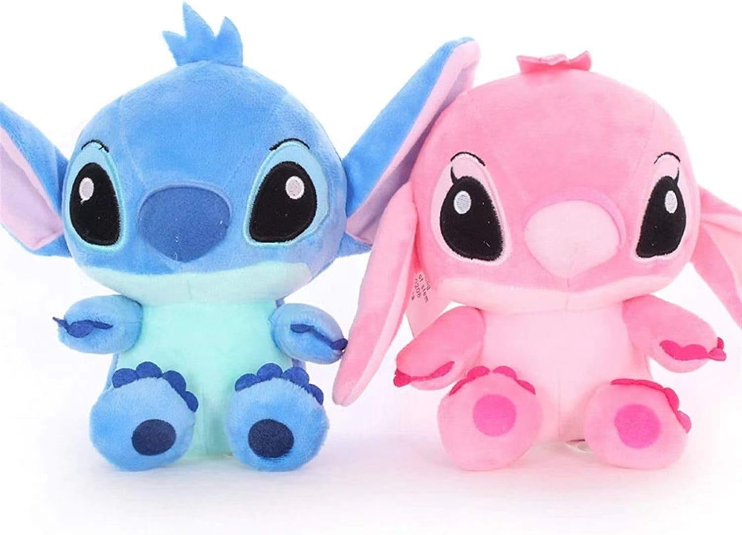 Guvpev 8" Stitch Stuffed Animal Plush, 2Pcs Cartoon Stitch Plushies Anime Figure Doll, Soft Cute Blue & Pink Stitch Birthday Decorations, Theme Party Favor for Children Boys and Girls Christmas Gifts