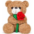 thumbnail image 1 of Guvpev 9" Teddy Bear Stuffed Animal, Hugging Rose, Super Soft  Romantic Teddy Bear Plush Toy, Valentine's Day, Mother's Day &  Graduation Gift, Brown, 1 of 7