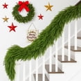thumbnail image 1 of Guvpev 9FT Artificial Norfolk Pine Christmas Garland, Real Touch Winter Cypress Greenery Garland, Realistic Faux Green Cedar Garland for Mantel, Doors, Table, Wall, Windows, Indoor/Outdoor Xmas Decor, 1 of 6