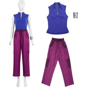 Guvpev Adults Zombies 4 Costumes Addison Well Zombies Costume Vest & Pants Zombie Movie Dawn of the Vampires Cheerleader Costume for Women Halloween Cosplay Uniform Party Outfits