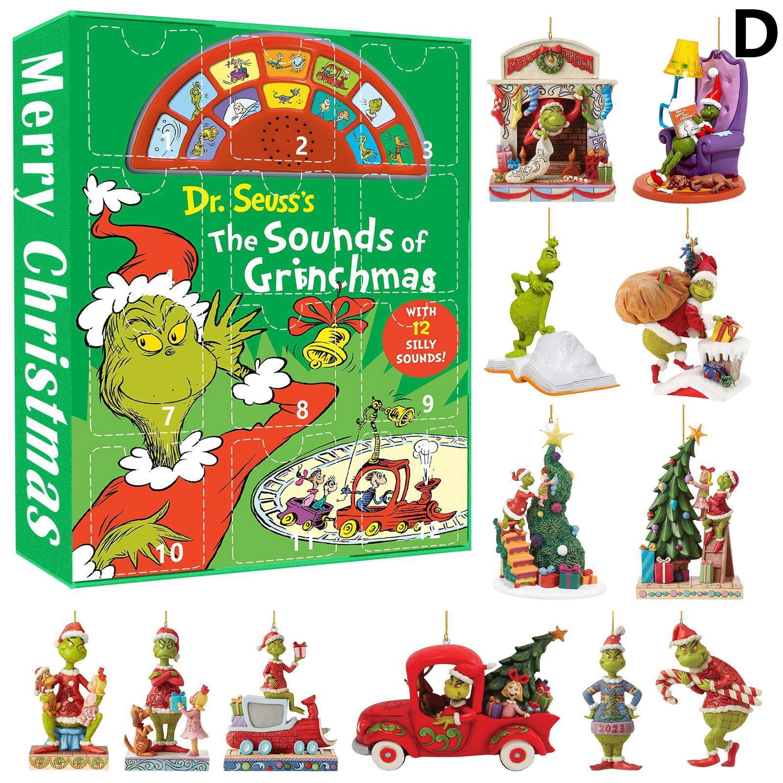 Guvpev Advent Calendar 2023, 24PC Grinch Figures Decor, Grinch