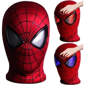 Guvpev The Superhero Mask with Touch Control Lighting Effects, Realistic Superhero Cosplay Mask, Full Face Red Mask Perfect for Men, Teens, Halloween & Birthday Superhero Dress Up Gifts