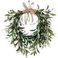 thumbnail image 1 of Guvpev Artificial Garland with Greenery Leaves – Faux Olive Wreath for Front Door, Farmhouse Wall Decor, Hanging Green Wreath for Window or Wedding Decoration, 1 of 14