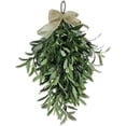 thumbnail image 1 of Guvpev Artificial Swag with Greenery Leaves and Burlap Bow – Hanging Olive Bunch for Front Door, Farmhouse Wall, Window or Wedding Decoration, 1 of 7