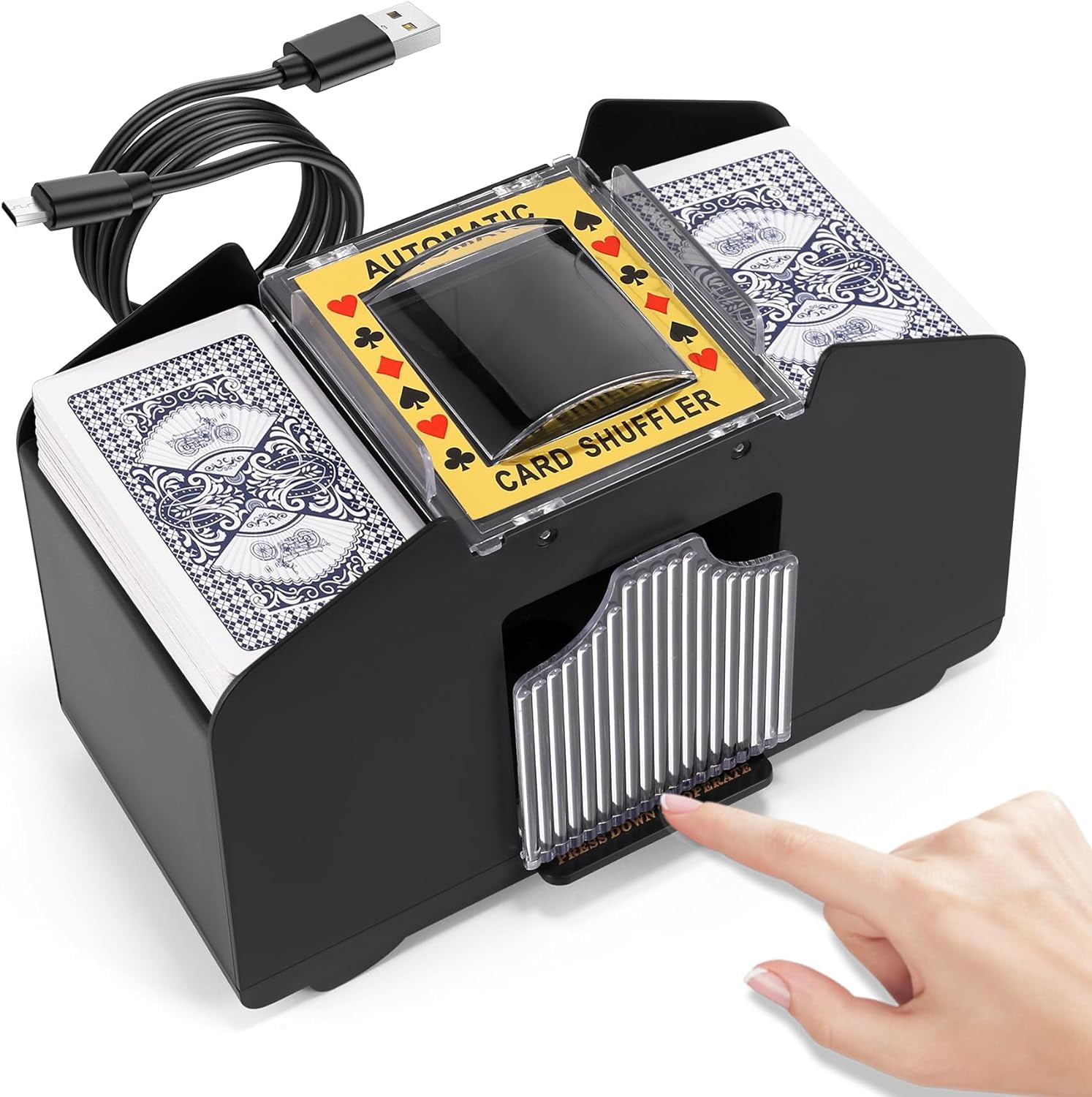 Guvpev Automatic Card Shuffler 4 Deck, Electric Casino Card Shuffler
