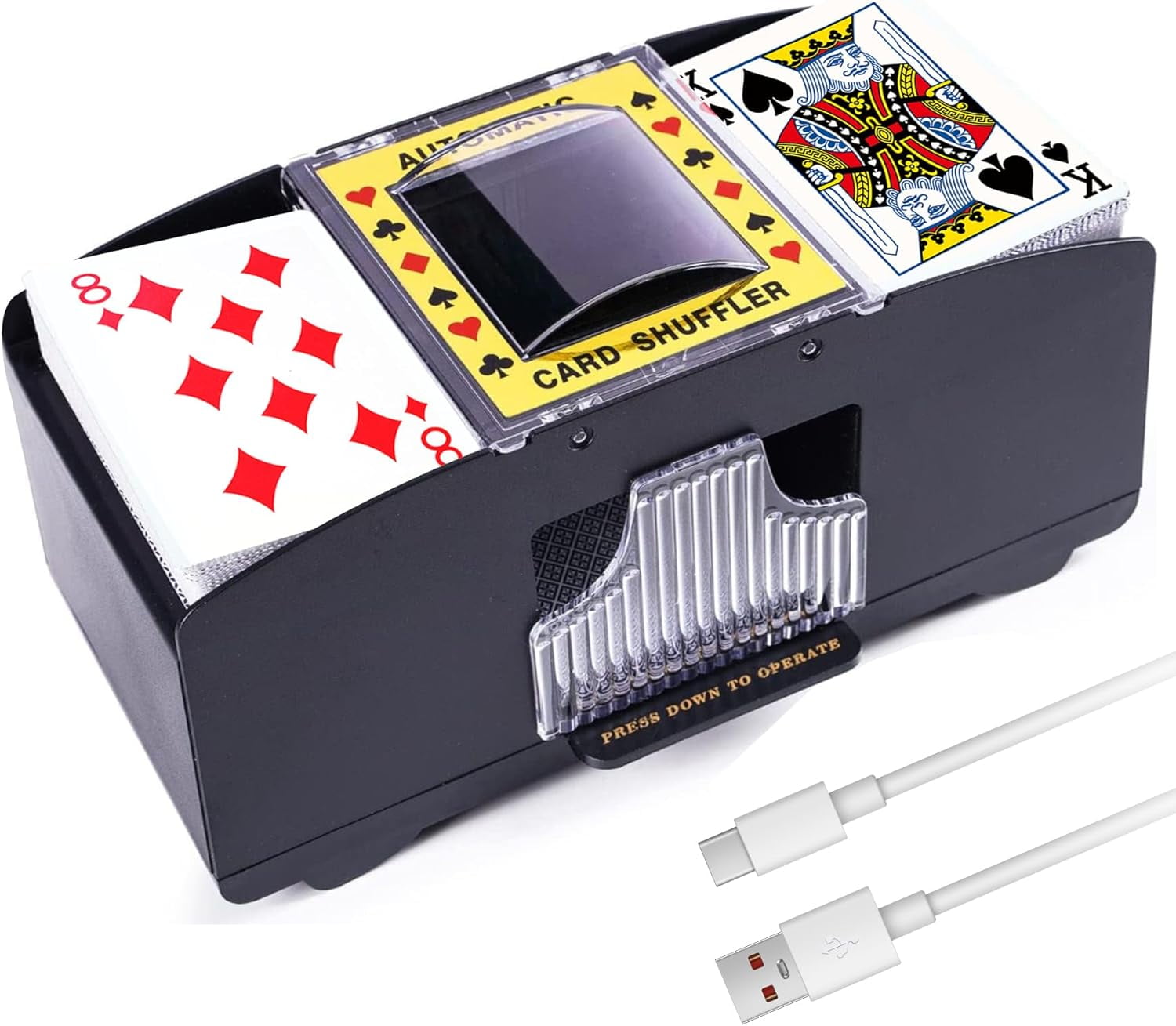 Guvpev Automatic Card Shuffler 4Deck, Battery/USB Operated Card Dealer