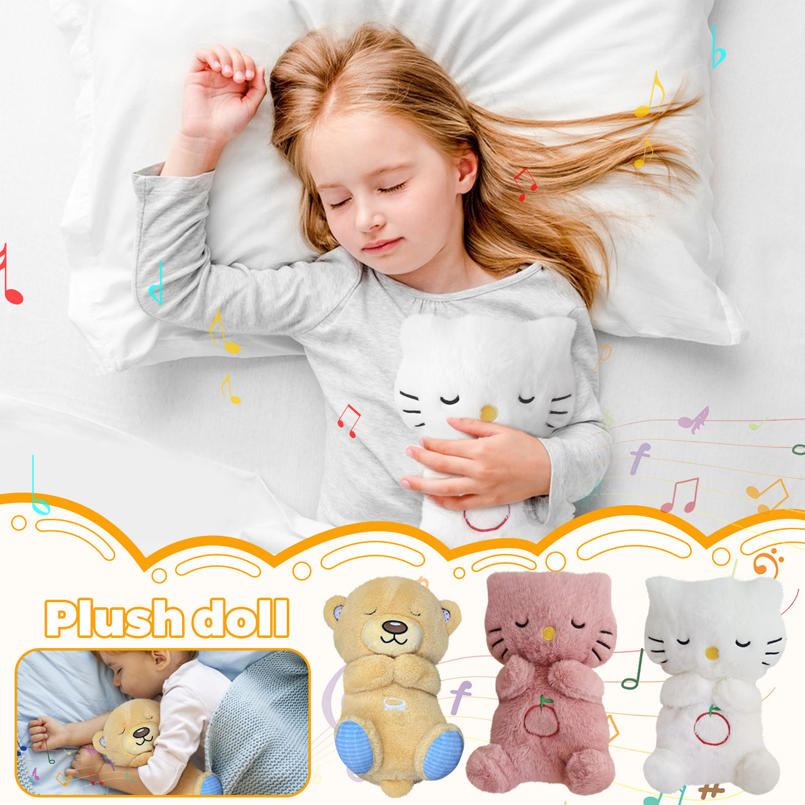 Guvpev Baby Soothing Otter Plush, Musical Stuffed Animal Plush Toy