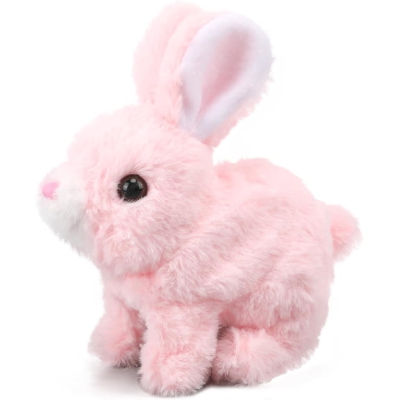 Guvpev Bunby - My Realistic Bunny Toys, Realistic Bunny Stuffed Animals Can Walk, Talk, Twitching & Shaking Ear, Easter Plush Rabbit Interactive Toys, Easter Basket Stuffers Gifts for Boys Girls