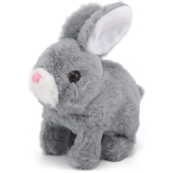 Guvpev Bunby - My Realistic Bunny Toys, Realistic Bunny Stuffed Animals Can Walk, Talk, Twitching & Shaking Ear, Easter Plush Rabbit Interactive Toys, Easter Basket Stuffers Gifts for Boys Girls