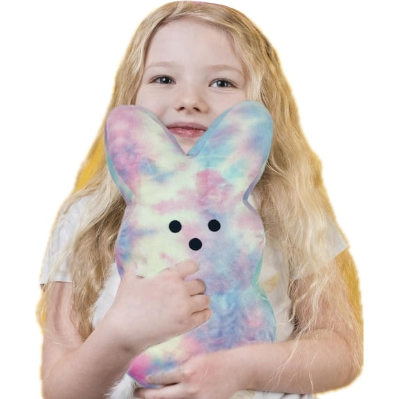 Guvpev Bunny Toys for Easter Decorations, Shaggy Bunny Peep 20” Collectible Plush, Large Pink Render Bunny Soft Toys, Easter Basket Stuffers Gift for Boys & Girls