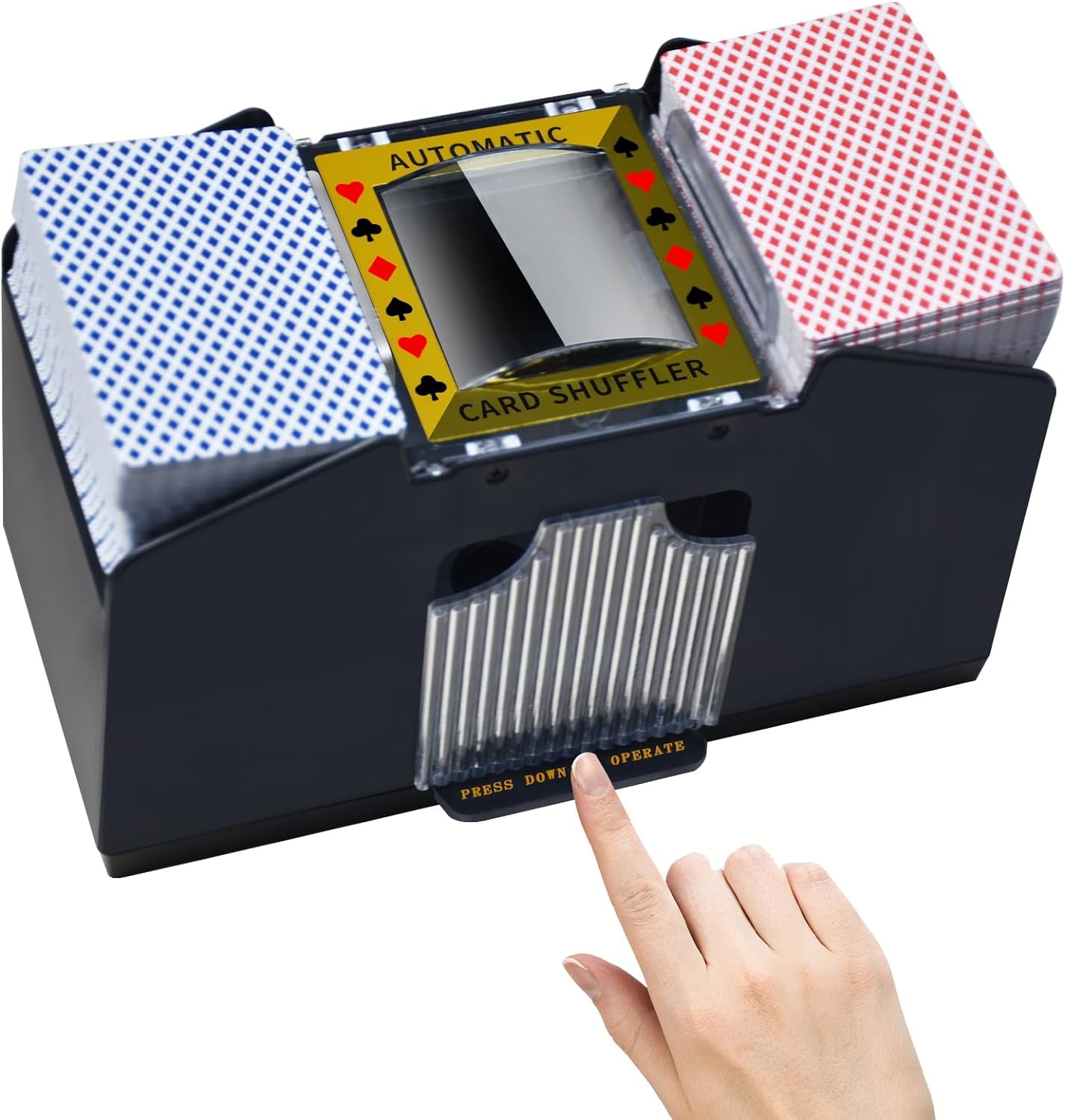 Guvpev Card shuffler 4 Deck, Battery Operated Automatic Card shuffler