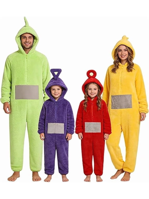 Cartoon Onesie Halloween Costume for K'ids, Unisex Silly One-Piece Pajamas, Soft Plush Cosplay Jumpsuit & Loungewear, Cozy Warm Fleece Hooded Sleepwear for Halloween Cosplay & Dress Up Party