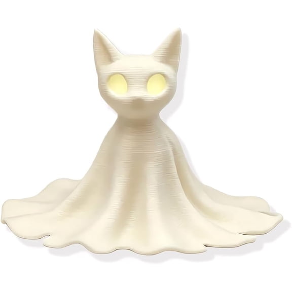 Guvpev Cat Ghost Statue Halloween Decorations, Spooky Ghost Figurine Ornament, Hauntingly Elegant Tabletop Centerpiece, Cute Gothic Accent for Desk, Shelf, Holiday & Home Decor