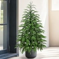 thumbnail image 1 of Guvpev Christmas Decorations - Outdoor Christmas Tree for Front Porch - 3FT Artificial Norfolk Pine Tree - Realistic Potted Tree Xmas Decor for Home Indoor Outdoor Entryway Party Living Room Office, 1 of 7