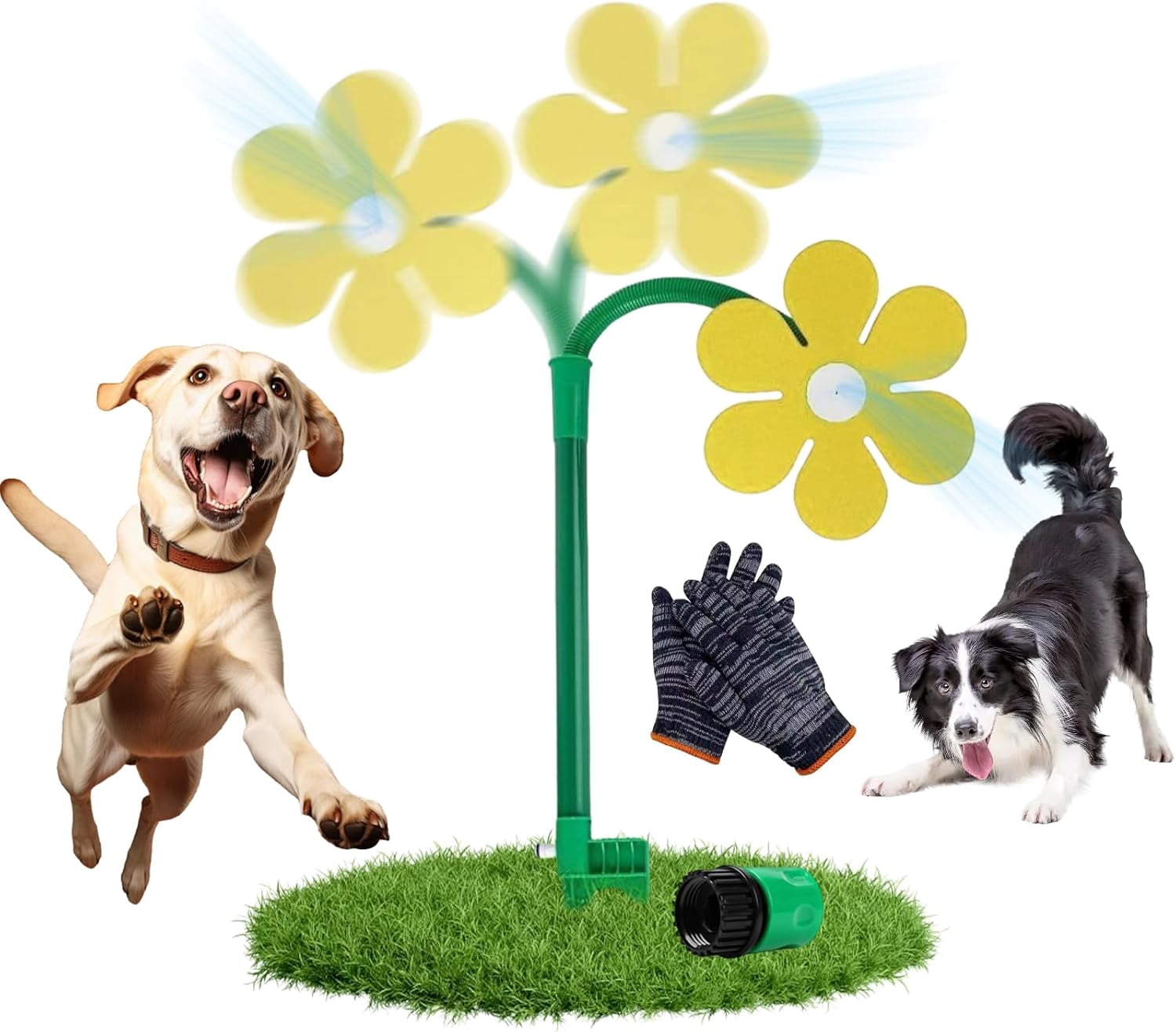 Guvpev Crazy Daisy Sprinkler, 2026 Upgrade Dancing Daisy Garden Sprinkler, 360 Degree Rotating Flower Water Sprinkler Toy, Fun Dancing Yard Sprinklers for Lawn Irrigation and Outdoor Summer Play