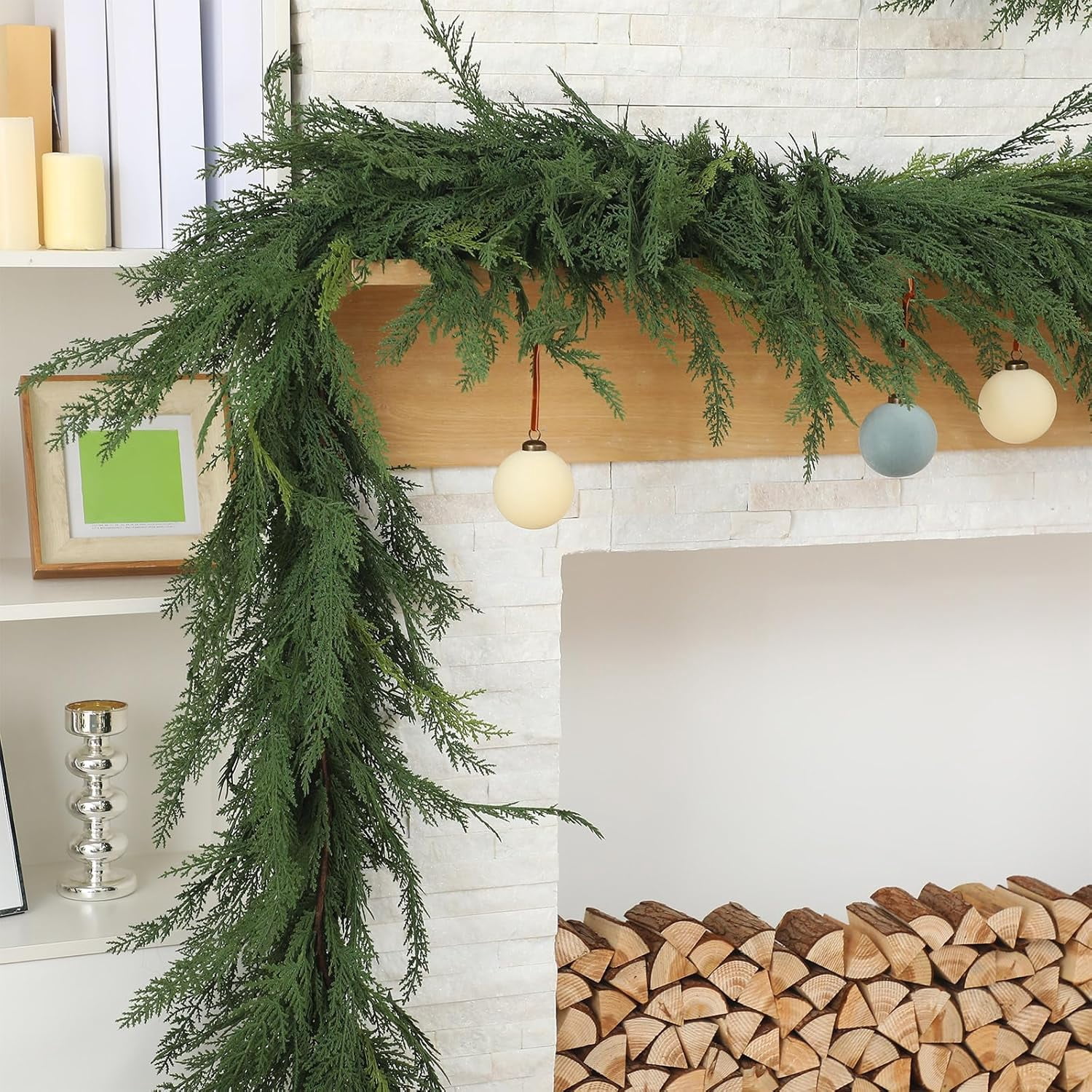 Guvpev Deluxe Cedar Garland Christmas Decorations, 6FT Artificial ...
